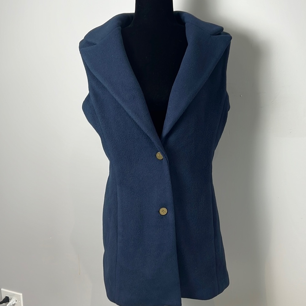 Navy Blue Dudley Stephens Fleece Blazer Vest